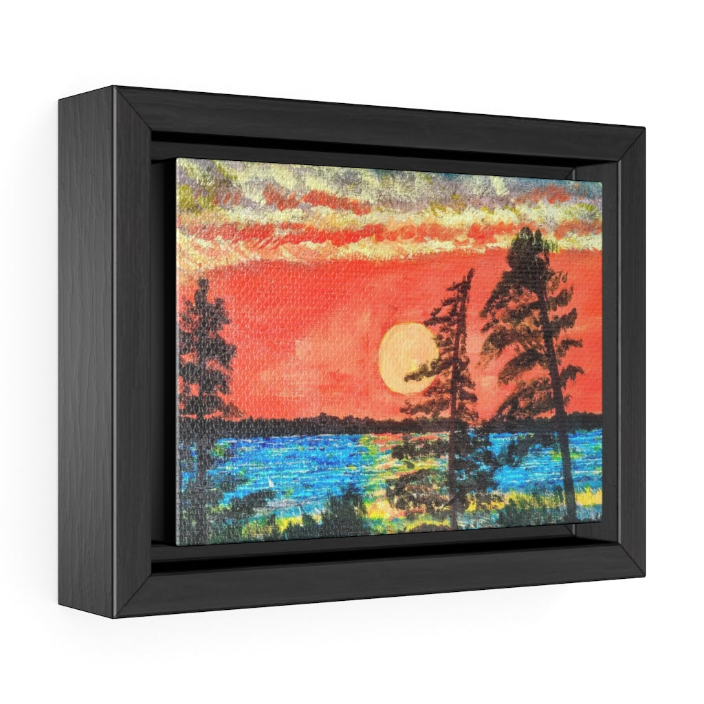 Sunset on Bootlegger's Bay Gallery Framed Canvas Wrap