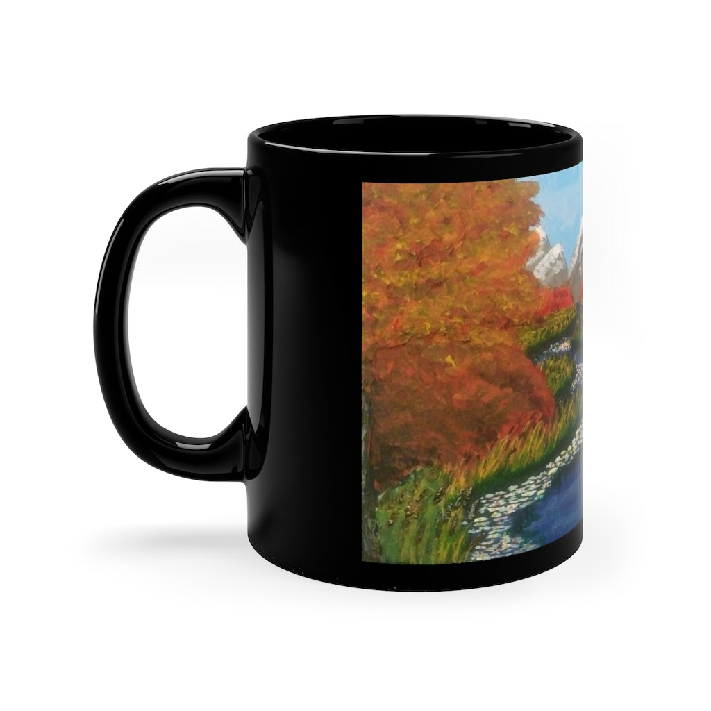 Autumn River 11oz Black Mug