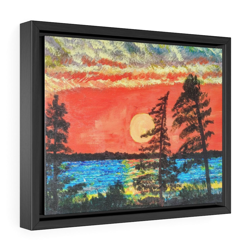 Sunset on Bootlegger's Bay Gallery Framed Canvas Wrap